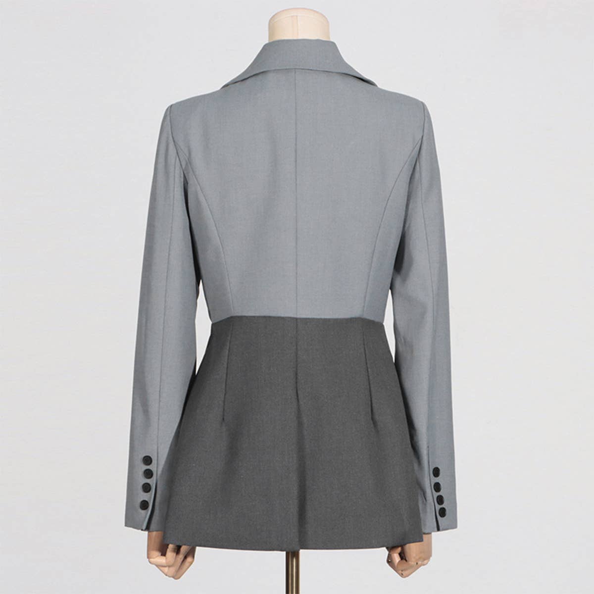 Colorblock Slim Fit V-Neck Casual Blazer