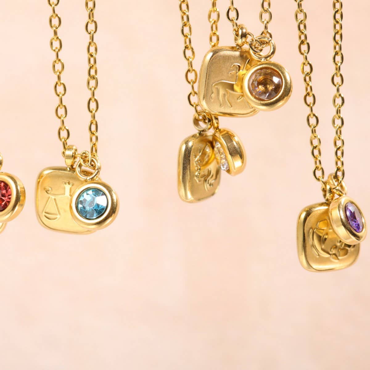 NEW RETRO 12 ZODIAC SIGN PENDANT NECKLACE