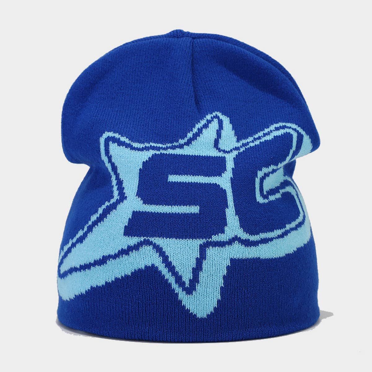 CASUAL LETTER STAR JACQUARD KNITTED HAT_CWAH1589