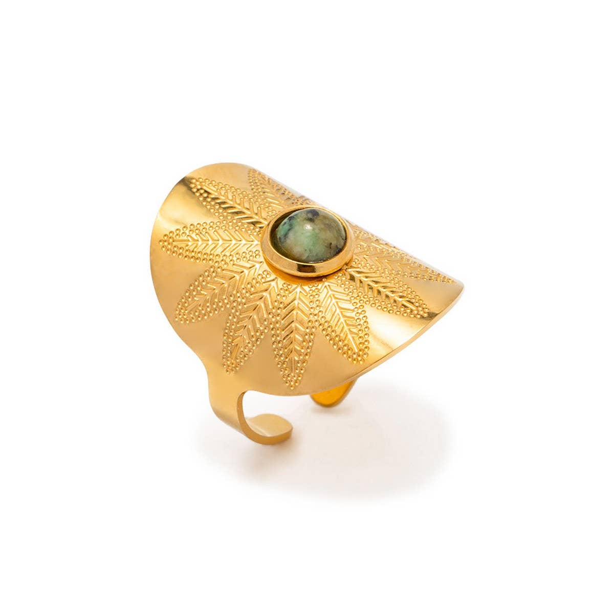 NEW EXAGGERATED WIDE FACE CARVED RING
