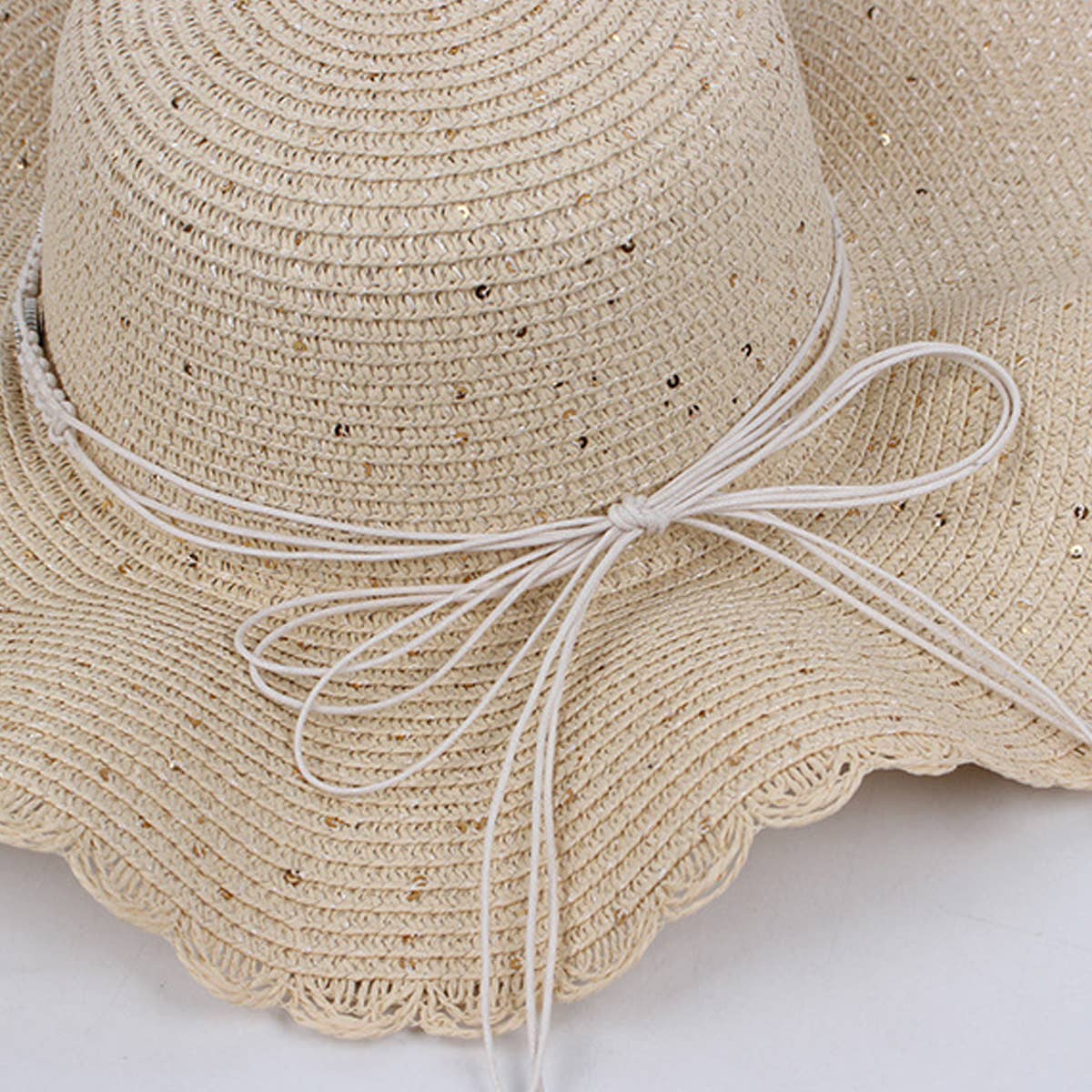 WOMEN CASUAL VISOR DOME WAVE BRIM STRAW HAT_CWAH1197