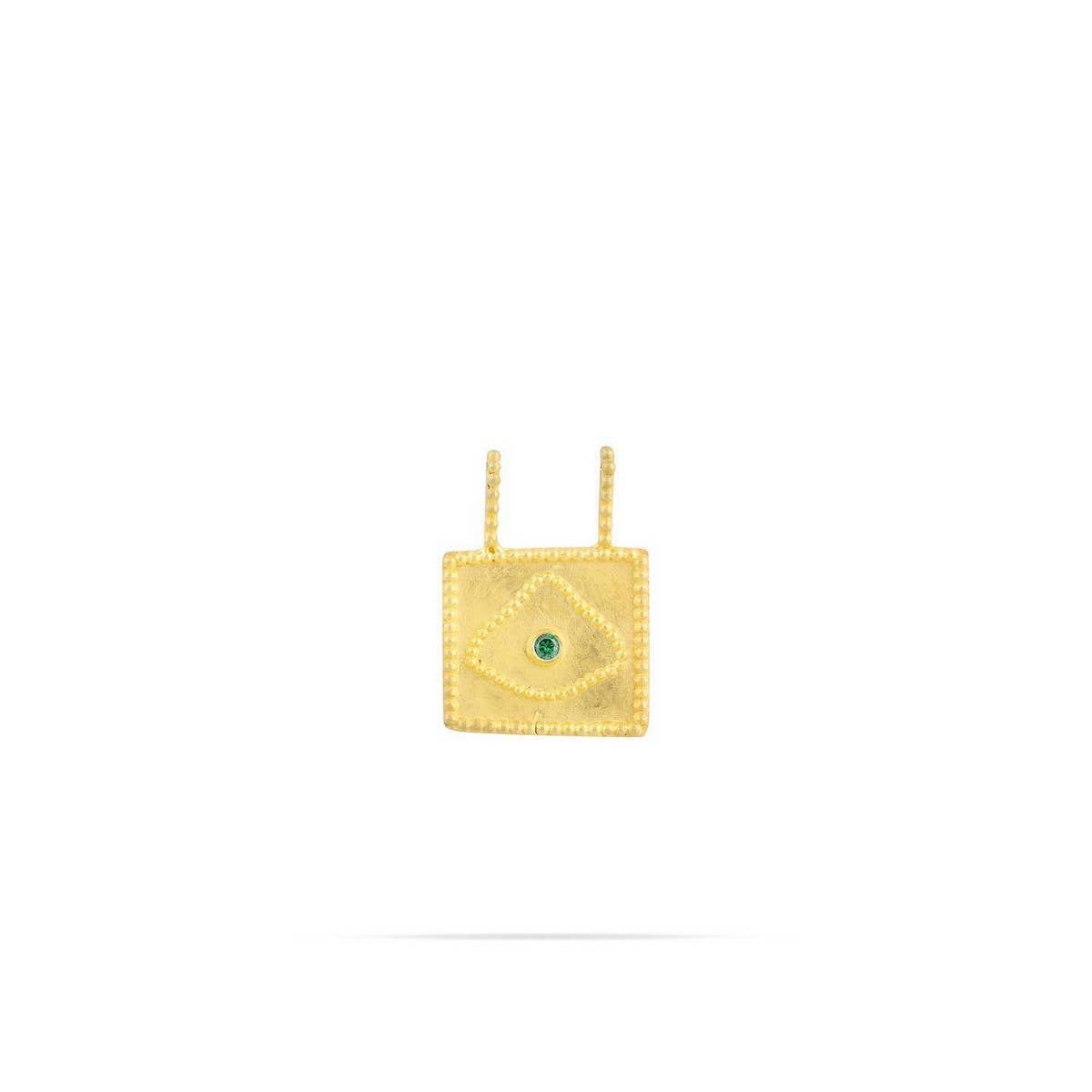 Fashionable golden square zircon necklace