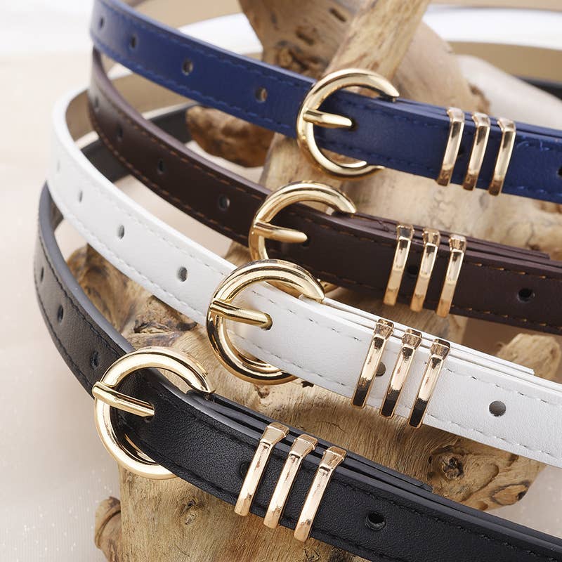 VINTAGE LEATHER SKINNY WOMEN'S BELT