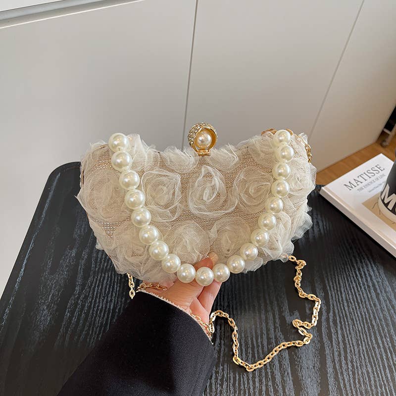 Floral hand-held Chinese-style crossbody bag
