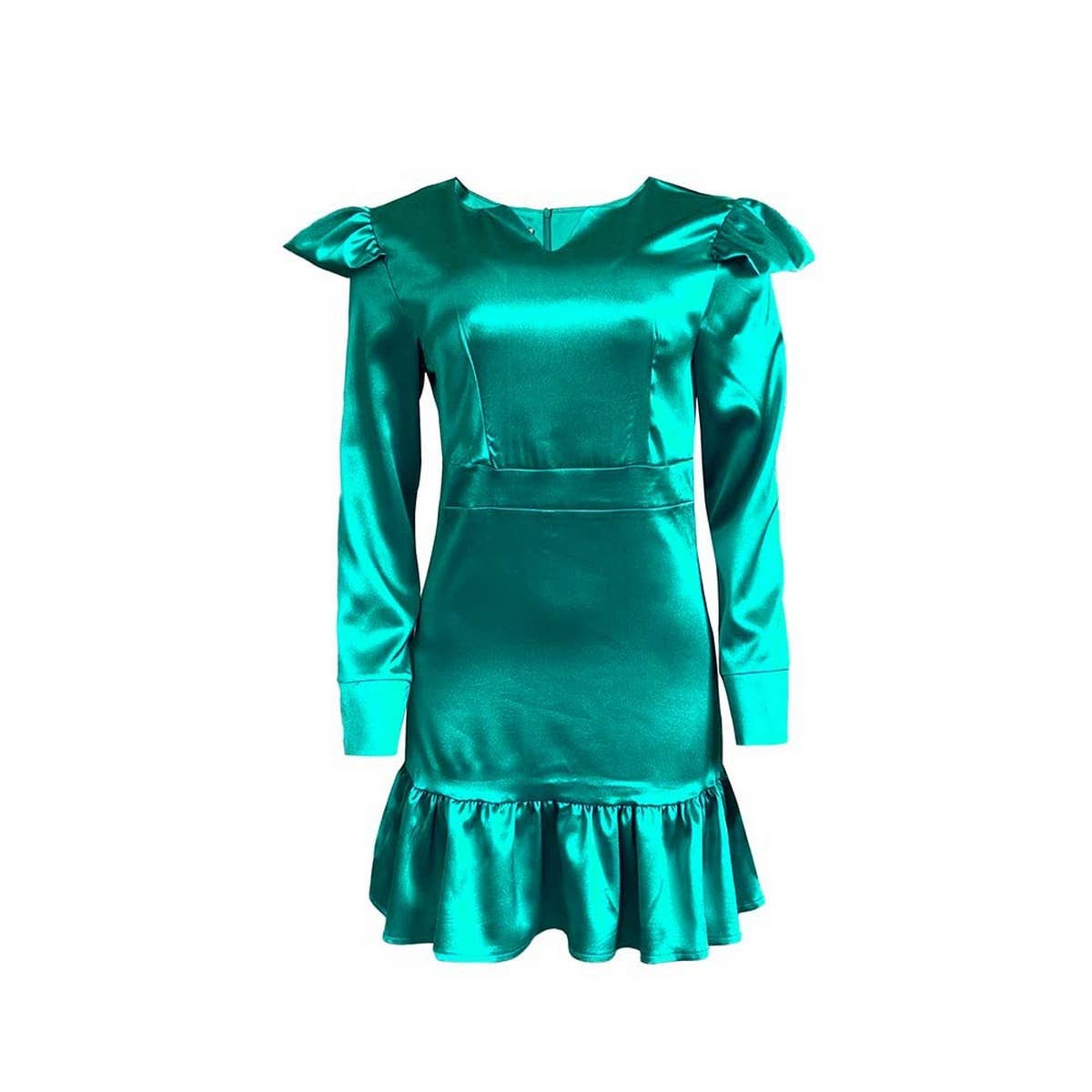 AUTUMN AND WINTER PLUS SIZE RUFFLED HEM HIP DRESS_CWDSD6166