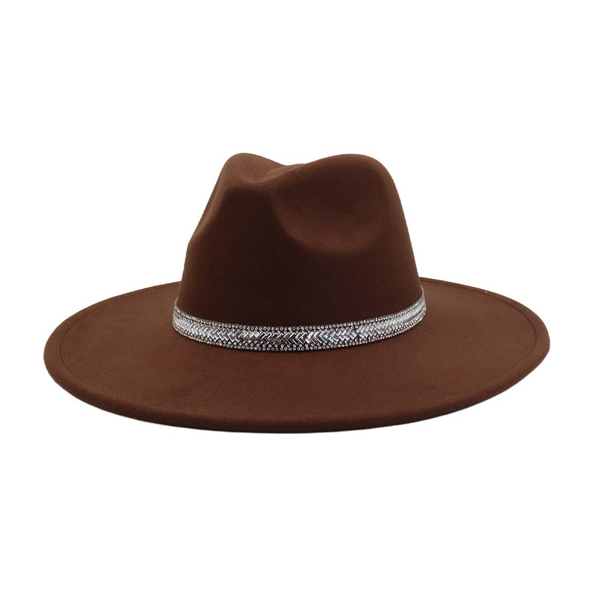 Men & Women Wool Blend Fedora Hat Heart Top_CWAH04376