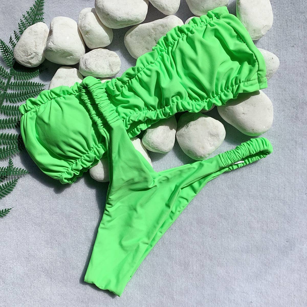 SOLID COLOR BANDEAU BIKINI TWO-PIECE SWIMSUIT_CWMW0312