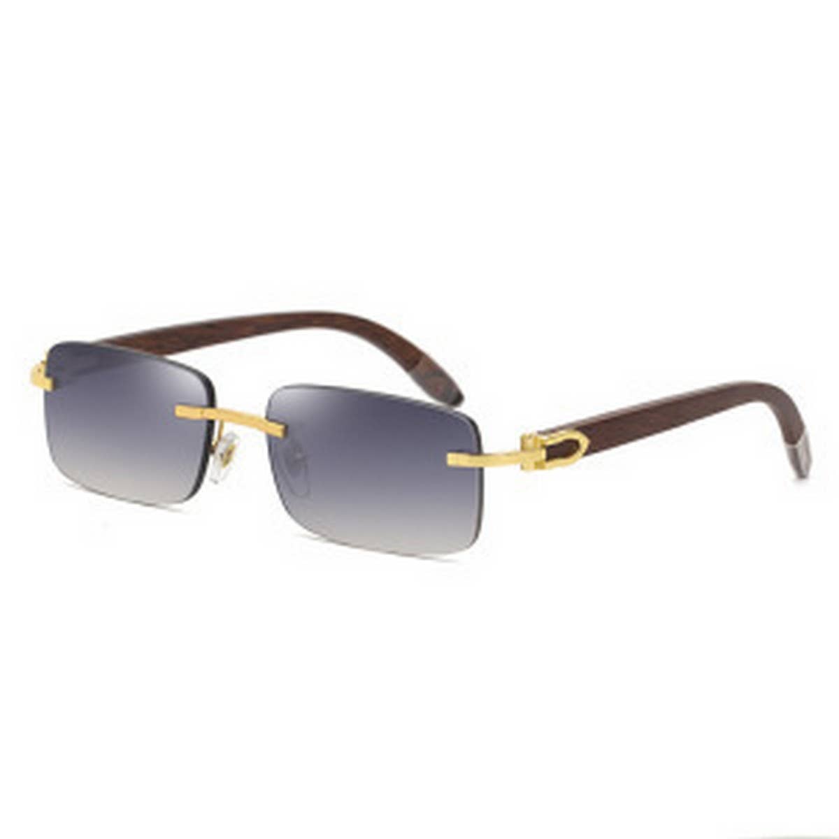 FRAMELESS ORIGINAL WOOD LEG SLINGSHOT SUNGLASSES