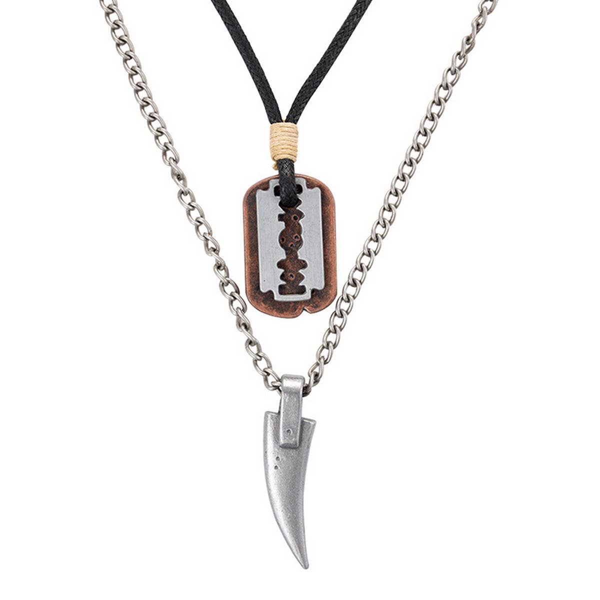 DESIGN DOUBLE LAYER VINTAGE WAX WIRE NECKLACE
