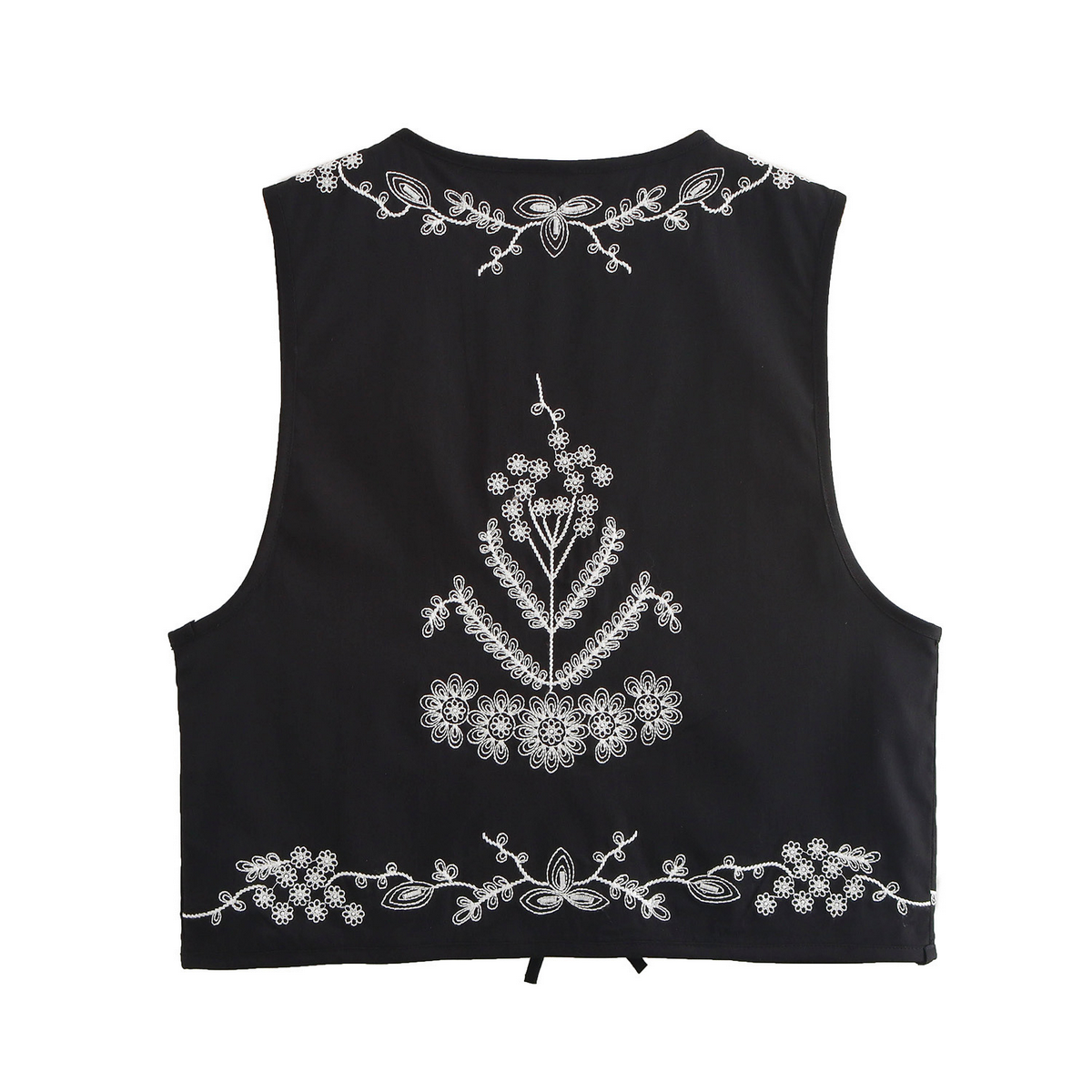 Embroidered Sleeveless Vest ? French Vintage Style
