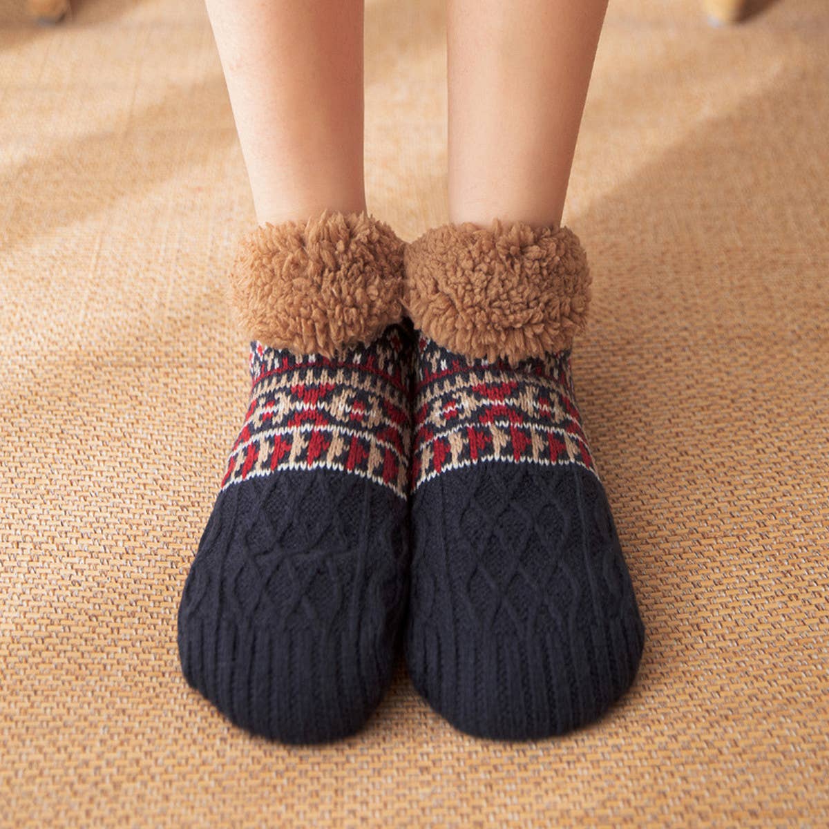 NON-SLIP WARM PLUSH INDOOR SLIPPERS_CWMS0703