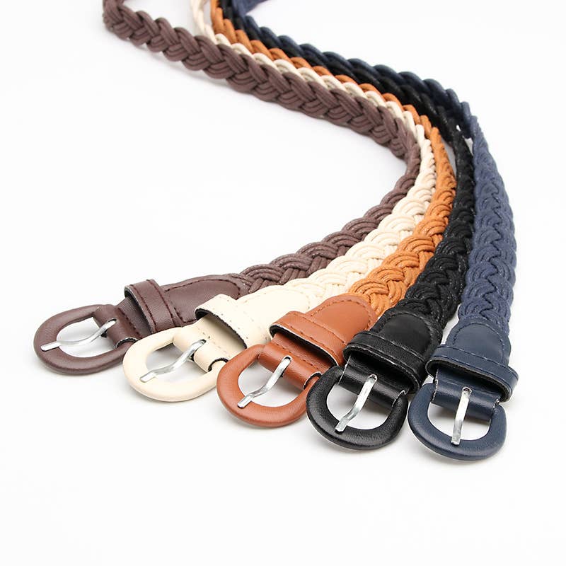 Retro-style women's wax rope woven belt