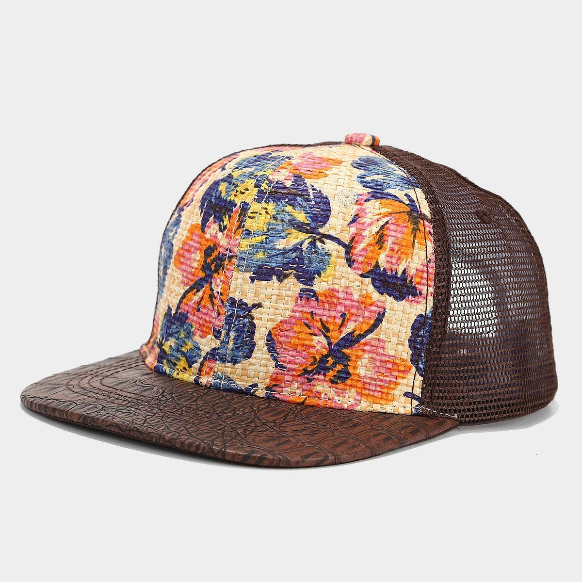 Printed Straw Mesh Baseball Cap, Summer Unisex_CWAH1628