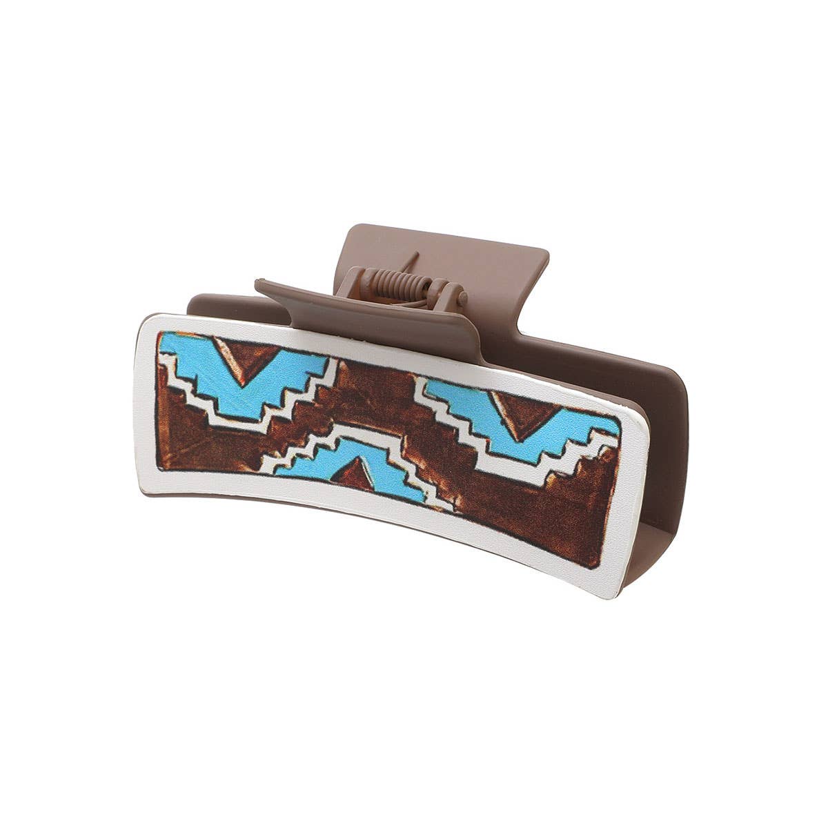 Western Cactus Leather Hair Claw - Shark Clip