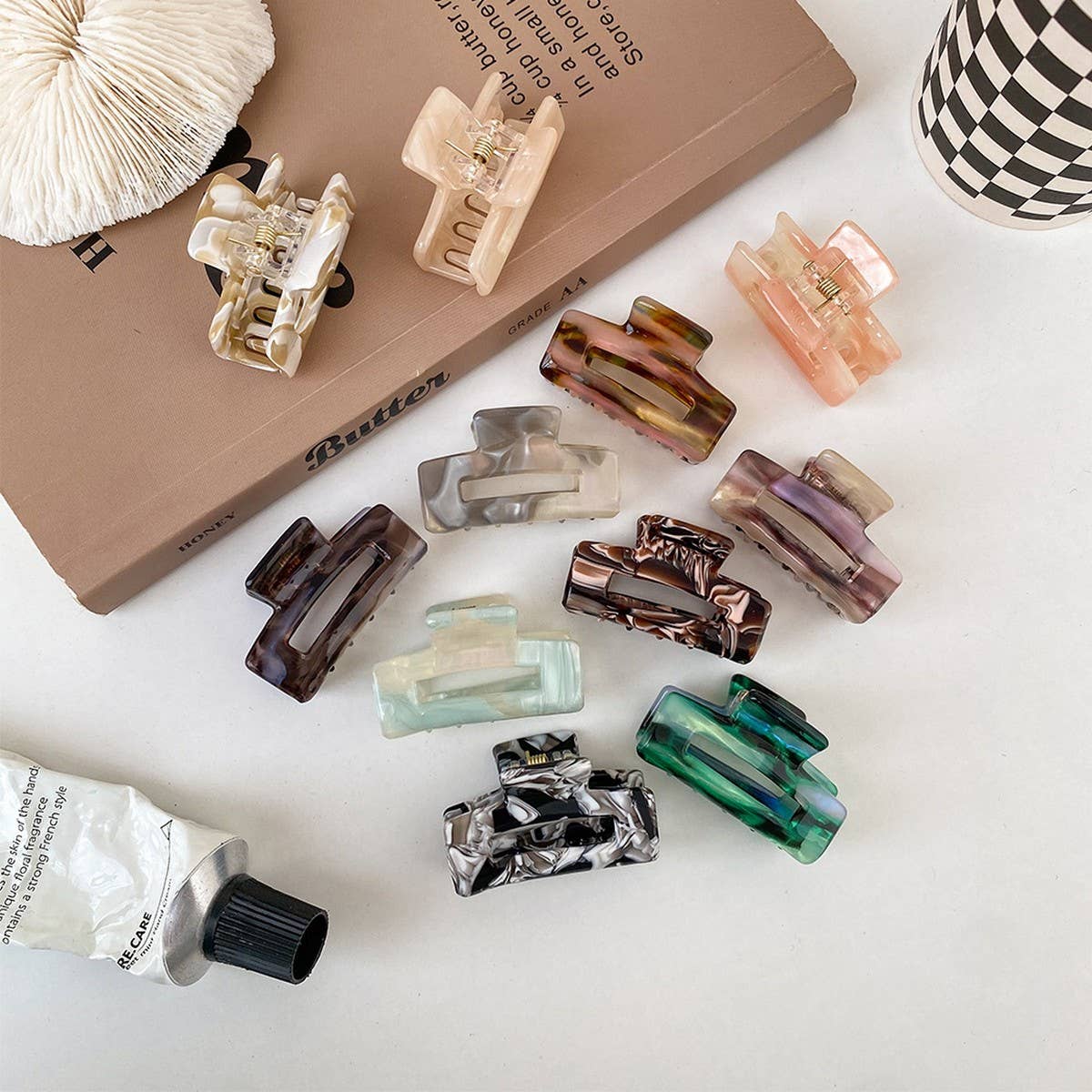 Rectangular Vintage INS Style Medium Hair Clip_CWAHA5749