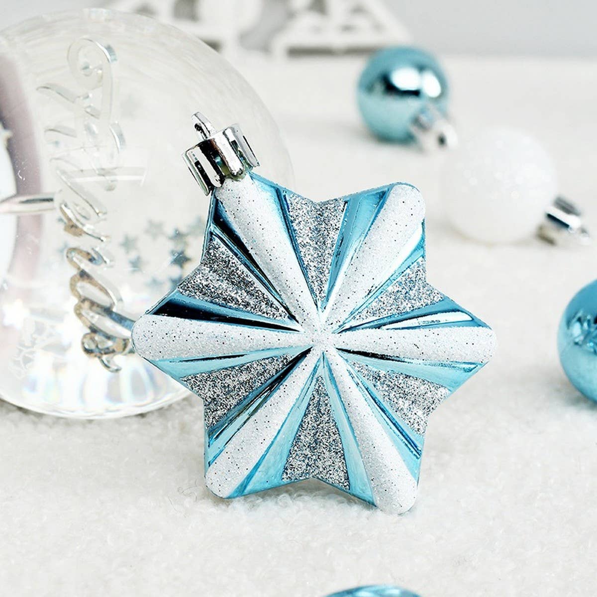 Christmas Ball Set with Painted House Design_CWMM9885