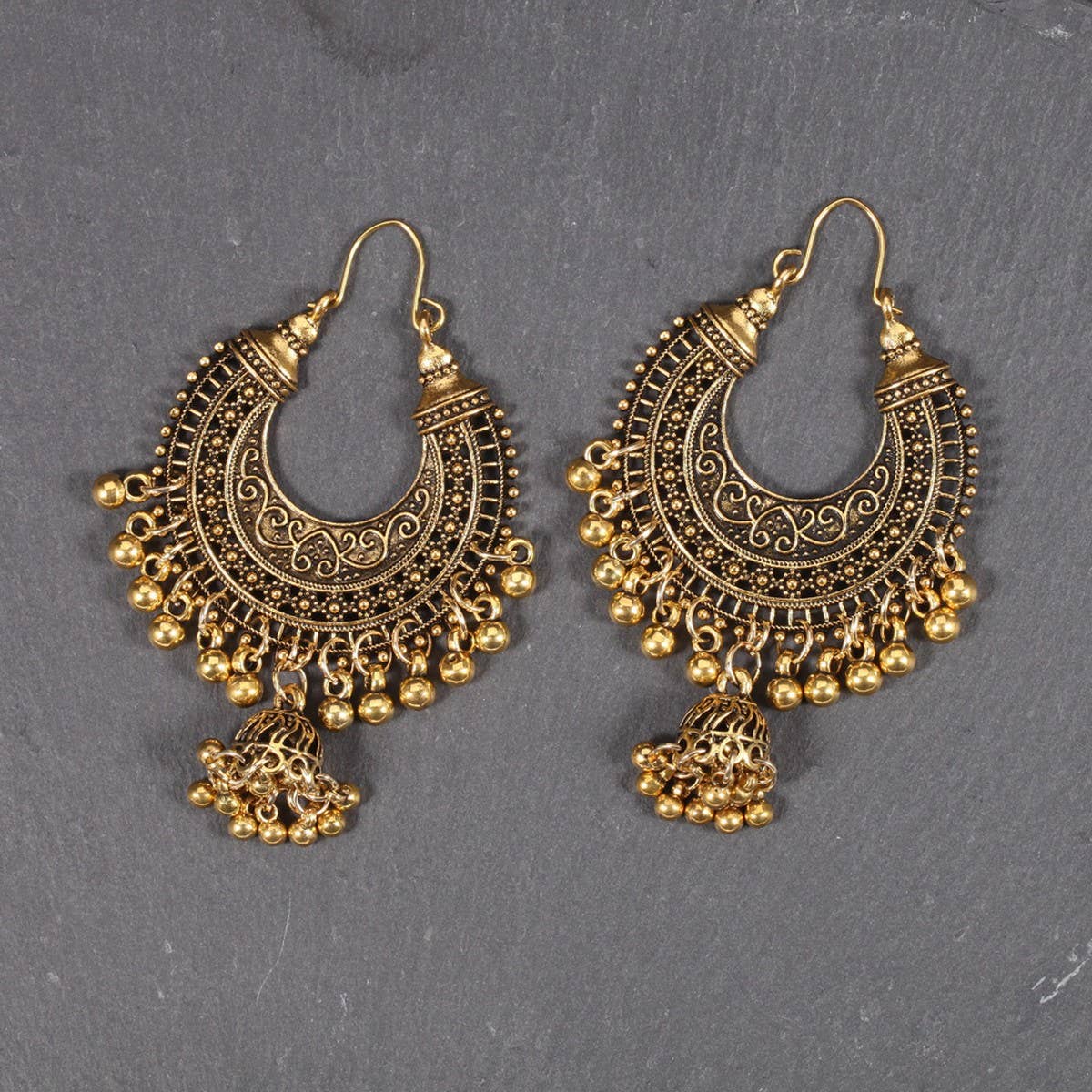 CWMM10440_BOHO FLOWER MOON VINTAGE BELL DANGLE EARRINGS