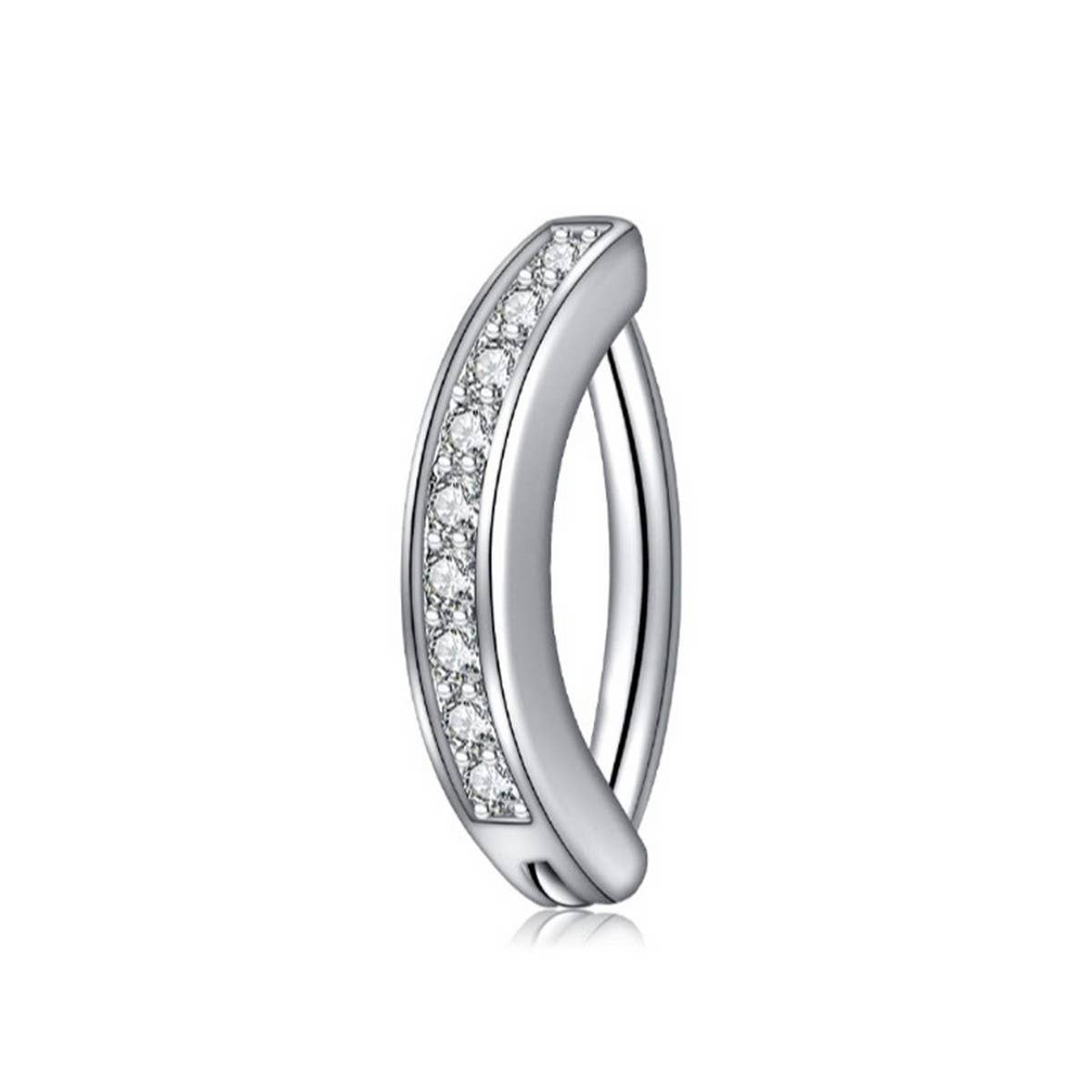 Minimalist CZ Belly Ring ? Polished Metal Style