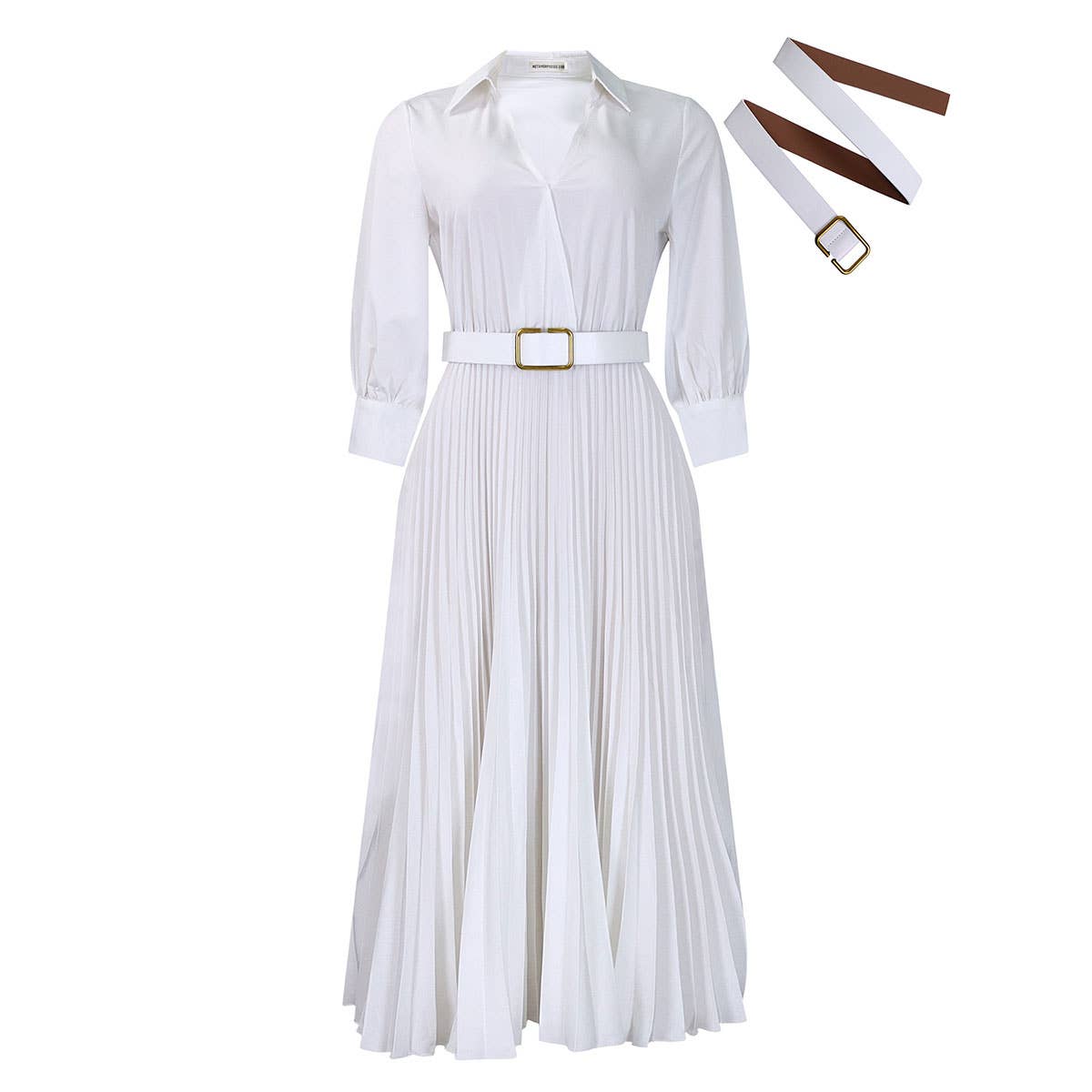 FASHION V-NECK SOLID COLOR PLUS SIZE DRESS_CWDMD3647