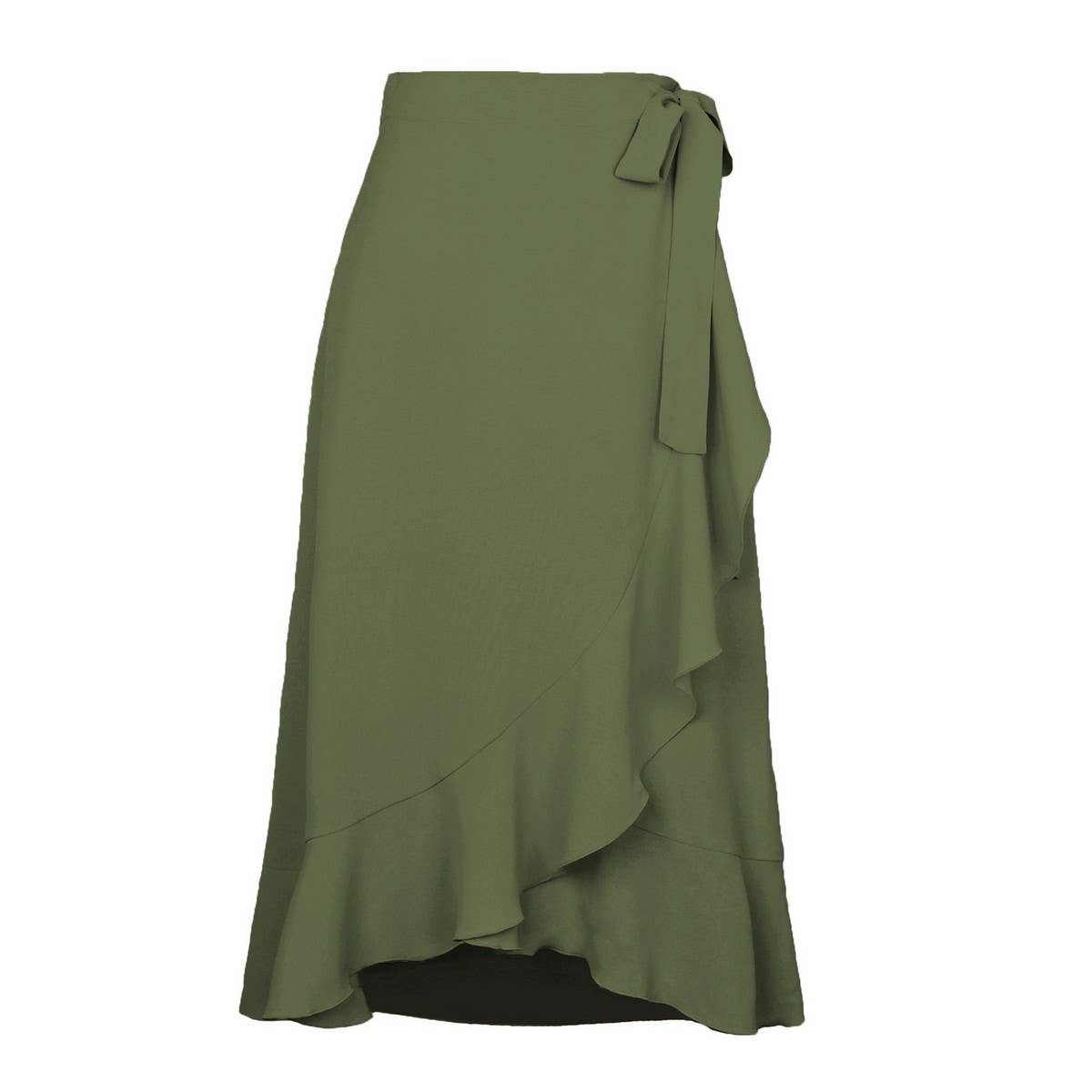 ONE-PIECE LACE-UP LONG SKIRT SOLID COLOR SKIRT_CWAB4800