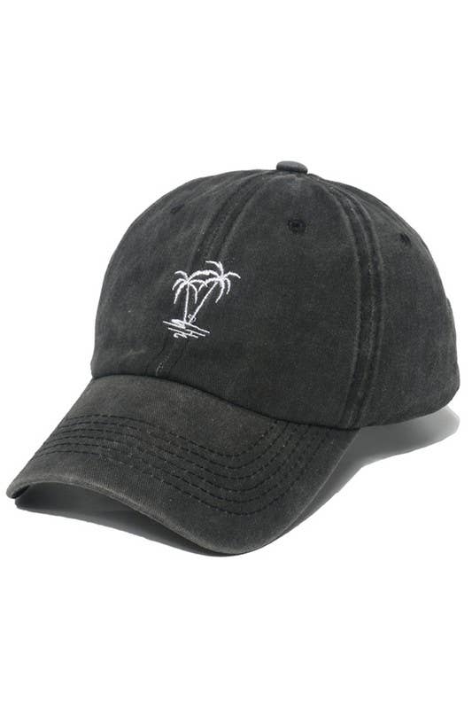 Soft Top Baseball Cap, Coconut Tree Design CWAH0017