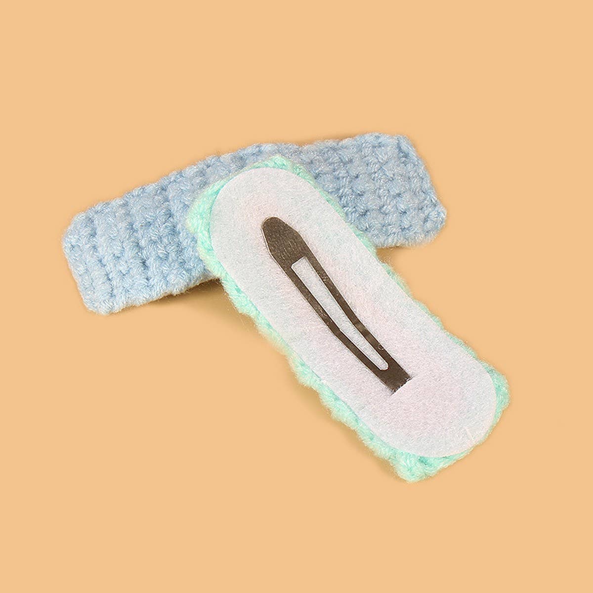 Rectangular Hair Clip, Handmade Crochet Yarn Pin_CWASC0836
