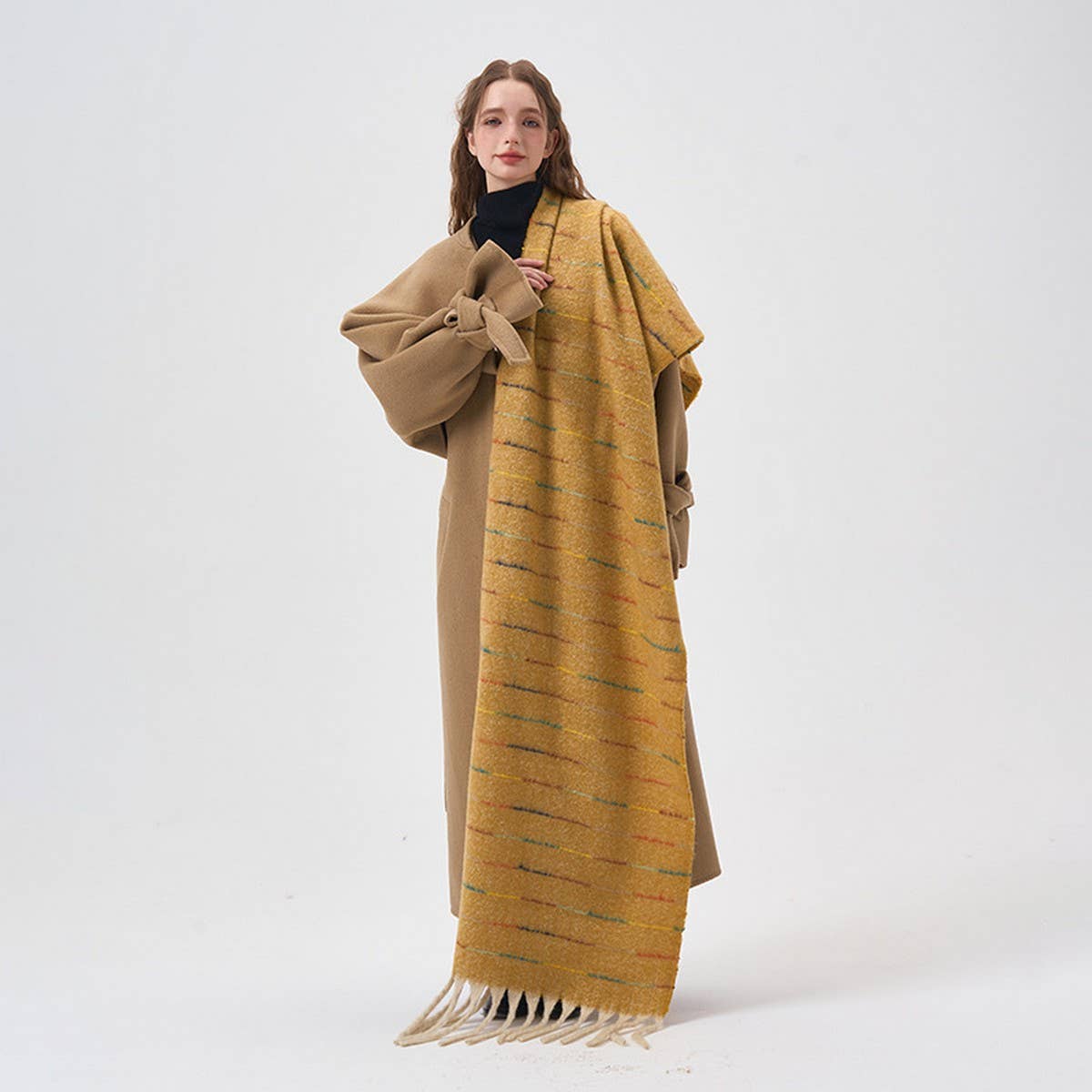 Gradient Soft Striped Scarf for Winter