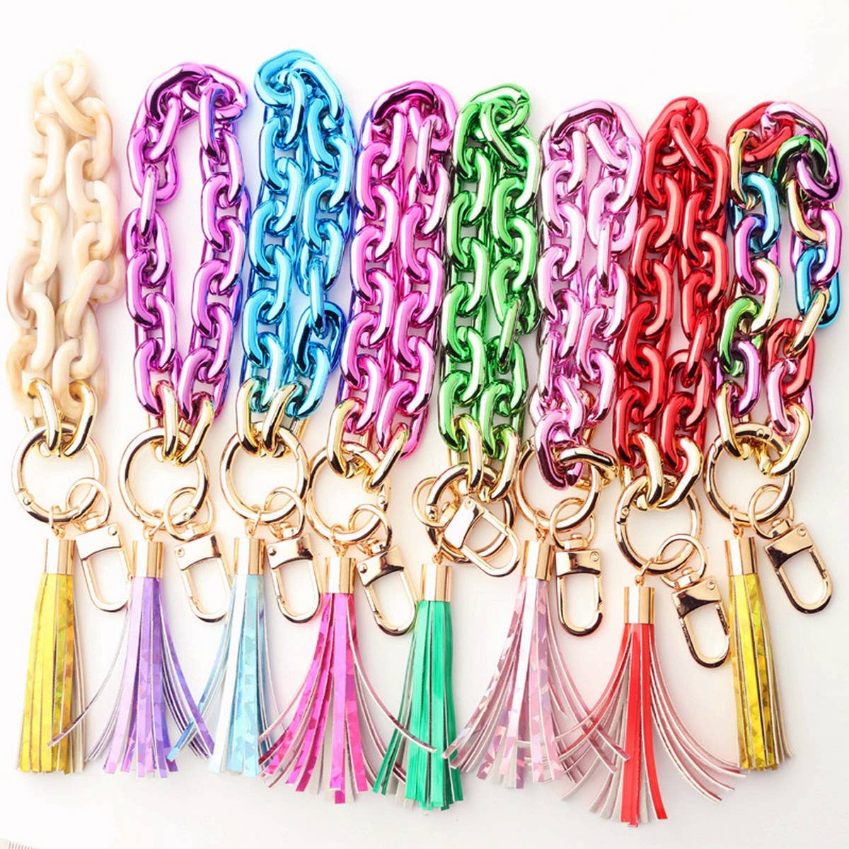 Silicone Bead Bracelet with Beech Wood Keychain_CWAB5012