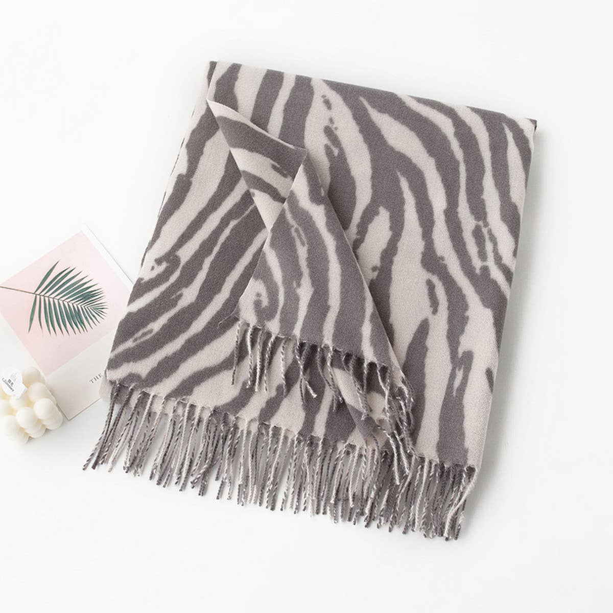 Silver Grey Scarf ? Reversible Winter Shawl