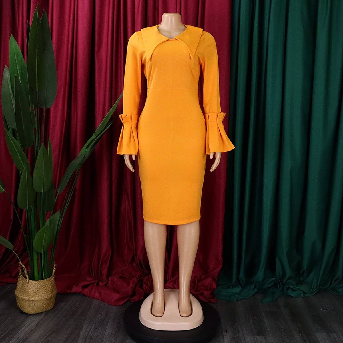 FASHIONABLE AND ELEGANT HIP PENCIL SKIRT DRESS_CWDMD3668