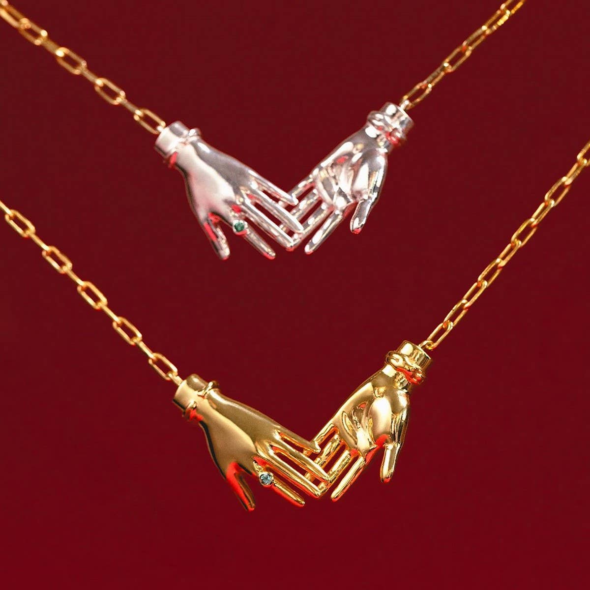 Fashion Palm Devil Eye Clavicle Necklace_CWMM5508