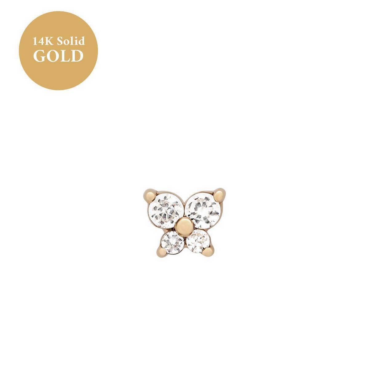 Zodiac Birthstone Butterfly Piercing Stud Earrings_CWAJE5088