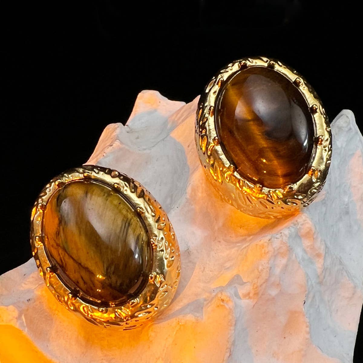 VINTAGE MAILLARD TIGER EYE DROP EARRINGS