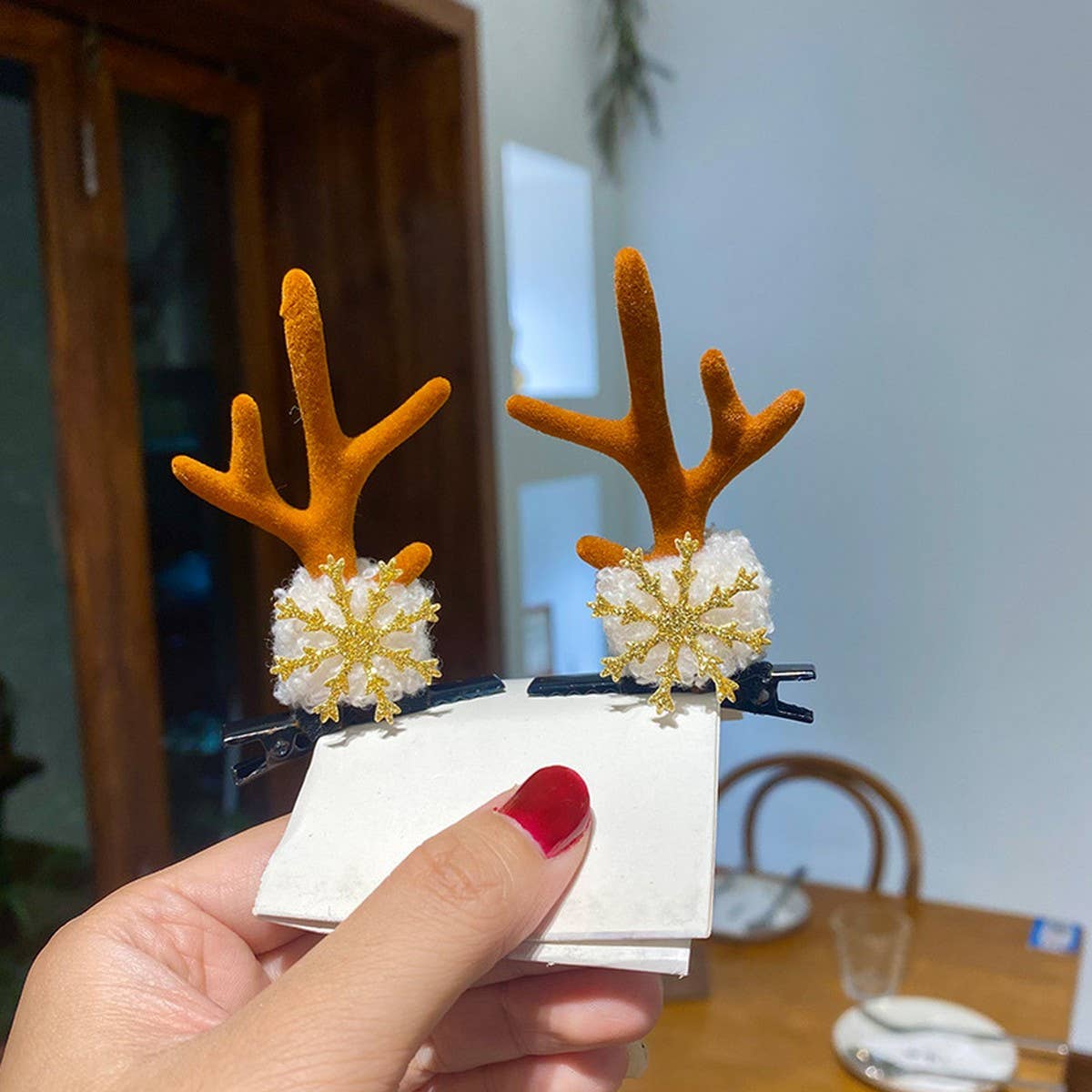 SIMULATION RAW EDGE FLOCKING DECORATIVE HAIRPIN_CWAHA3421