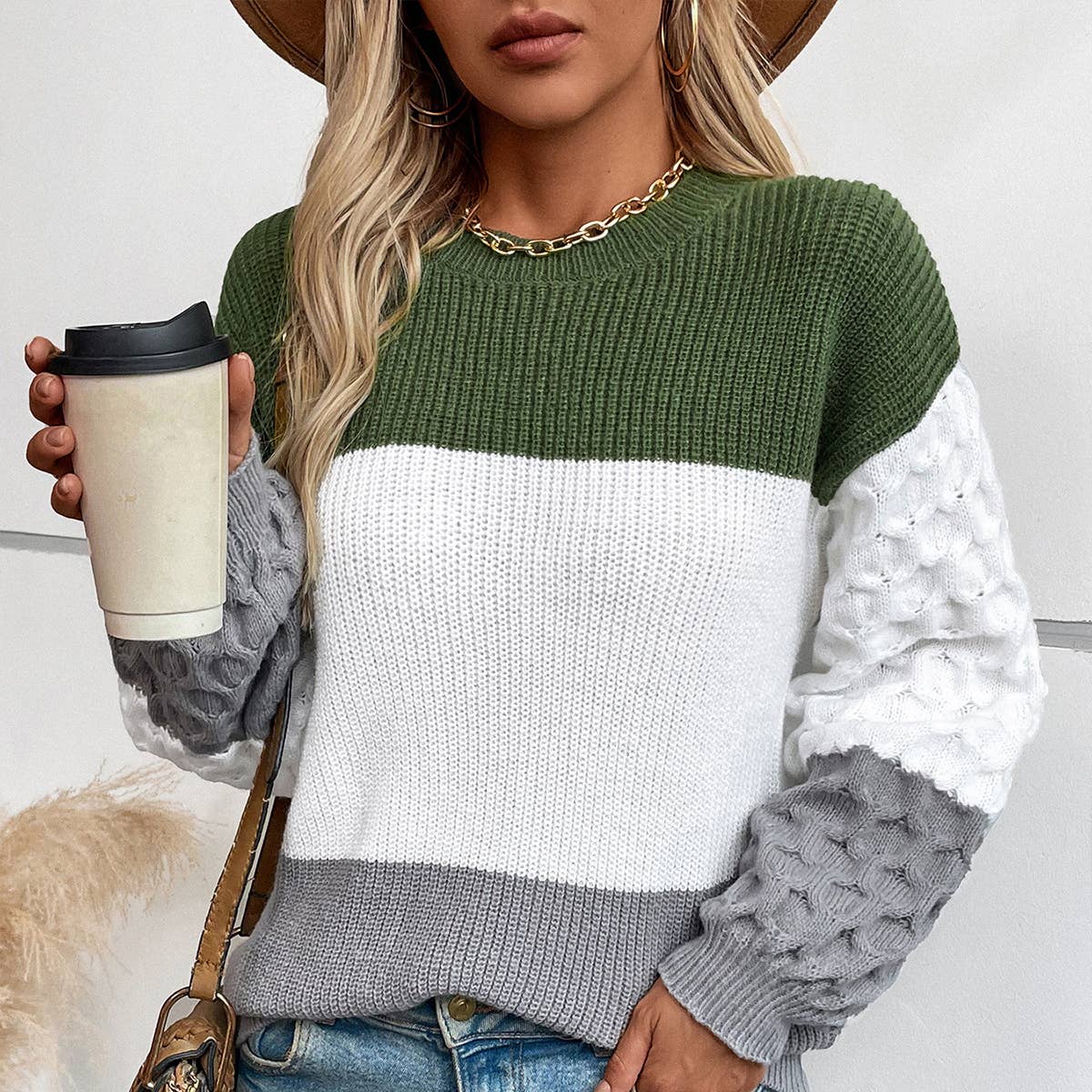 Floral pullover with matching sleeves