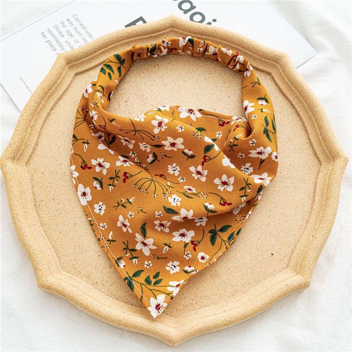 FLORAL ELASTIC BAND SCARF HEADBAND HAIRACCESSORIES