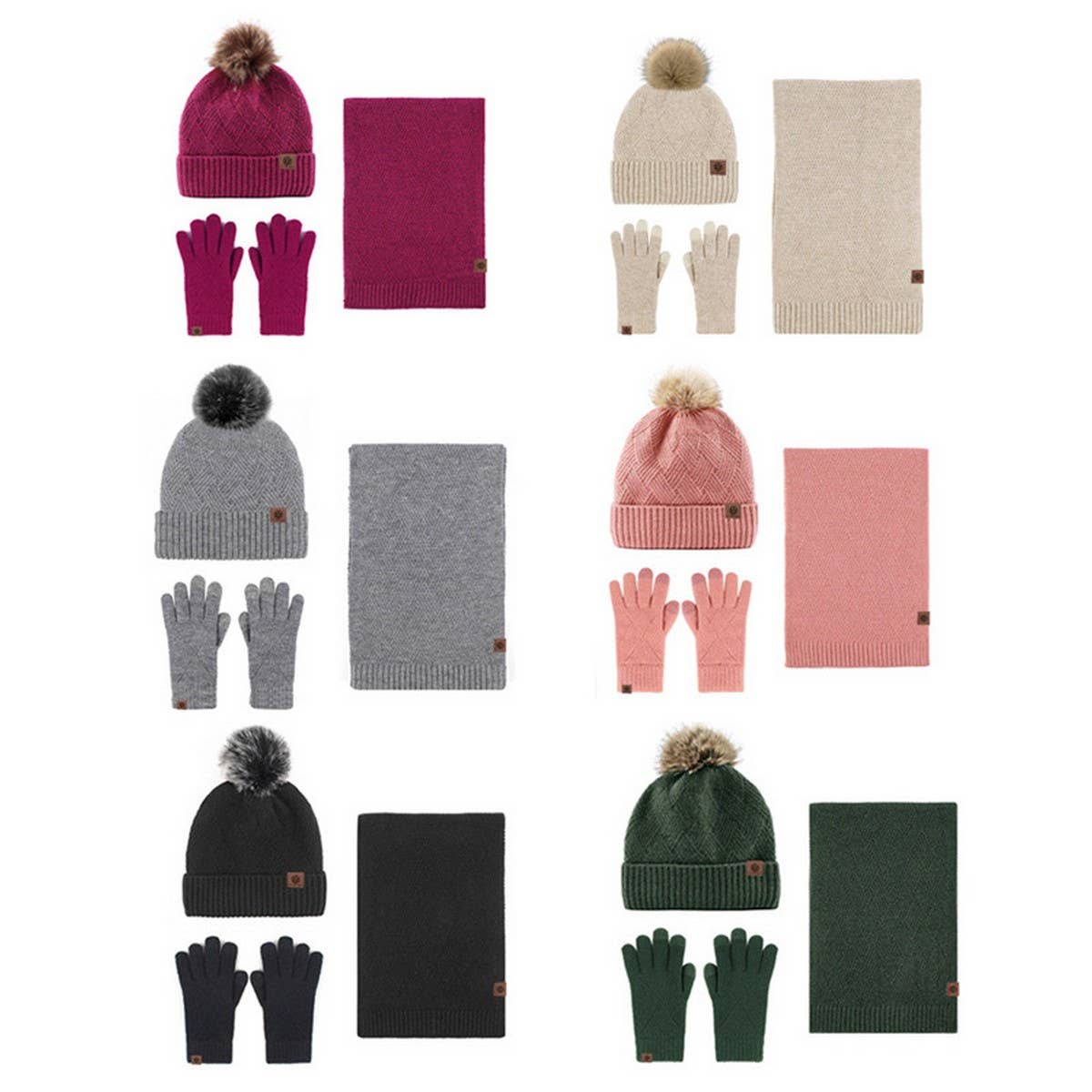 NEW SOLID COLOR WOOL KNITTED WARM THREE-PIECE SUIT_CWMM2776