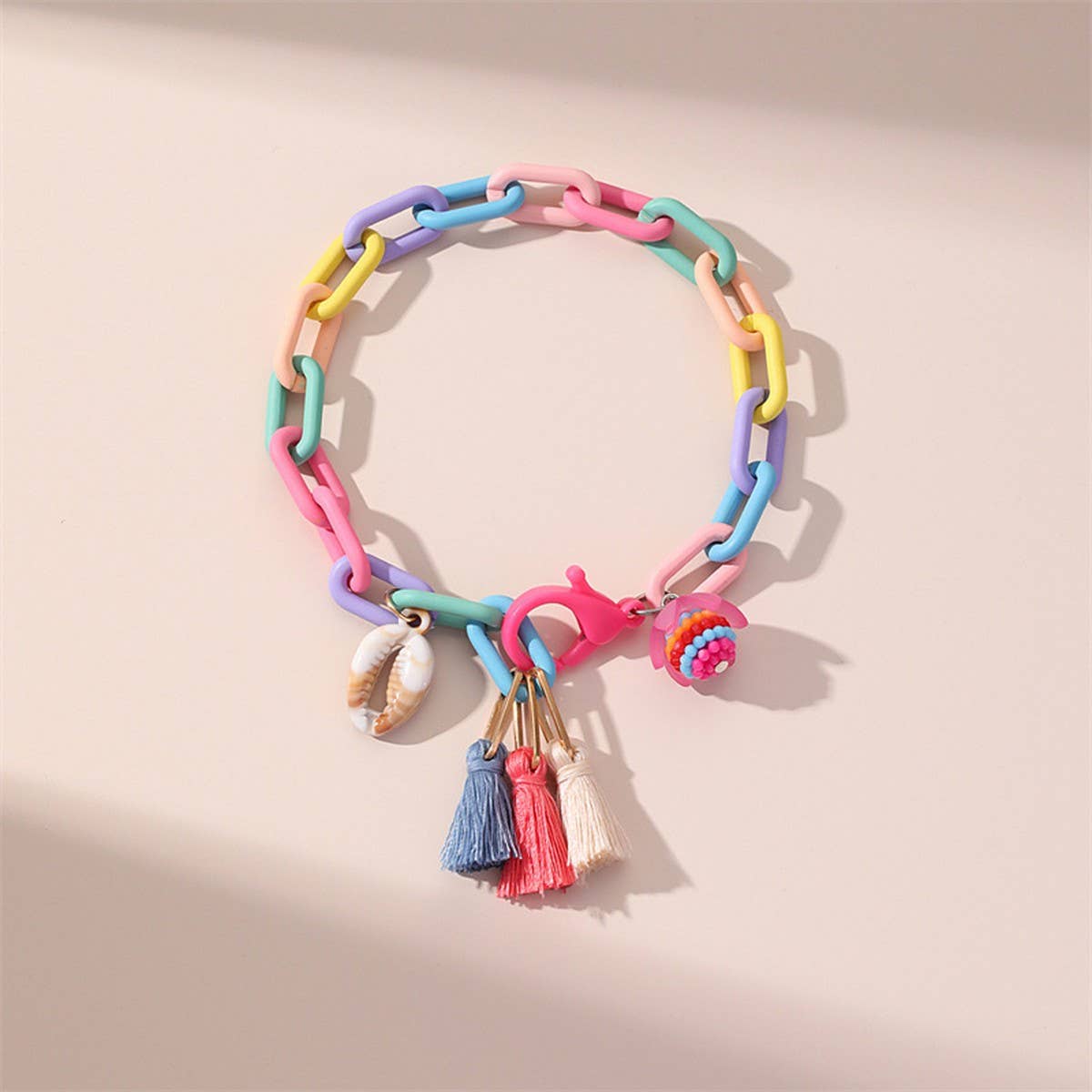 Boho Shell Tassel Anklet ??Handmade Chain Design_CWMM6340