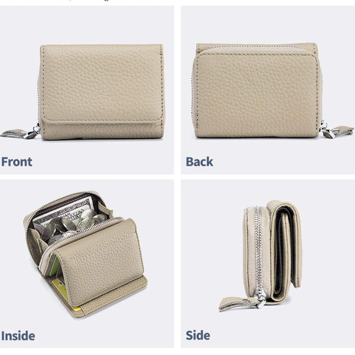 TRIFOLD MINI LARGE CAPACITY LEATHER WALLET_CWAB3703