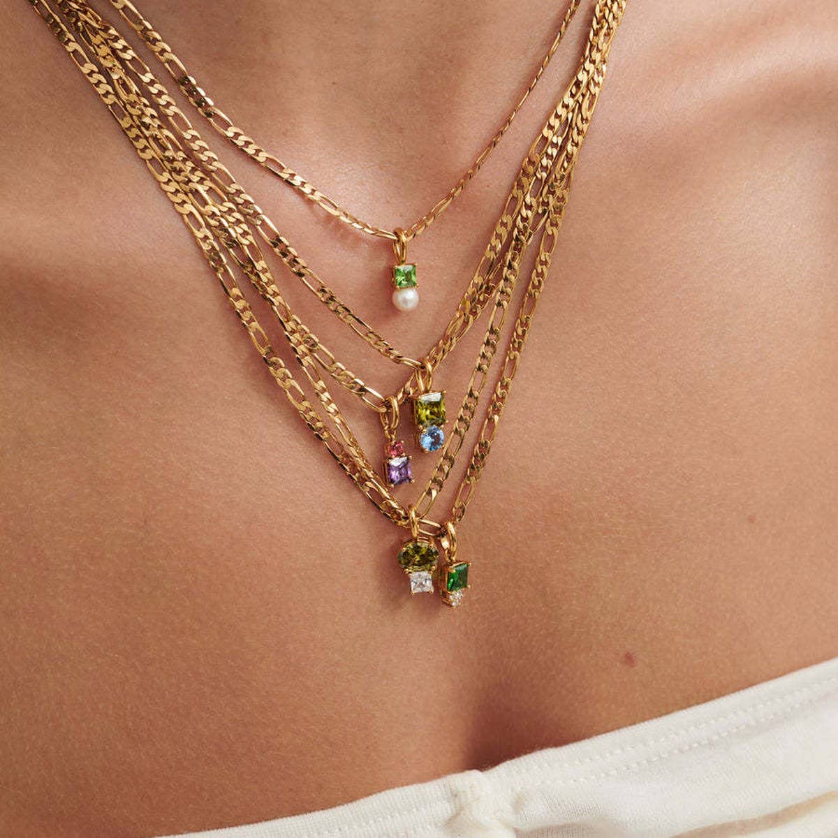 SIMPLE AND FASHIONABLE COLORFUL ZIRCON NECKLACE