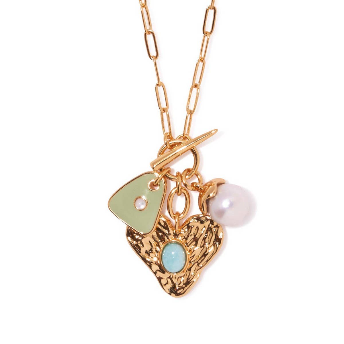 SIMPLE COLORFUL MULTI-PENDANT NECKLACE FOR WOMEN_CWMM3789