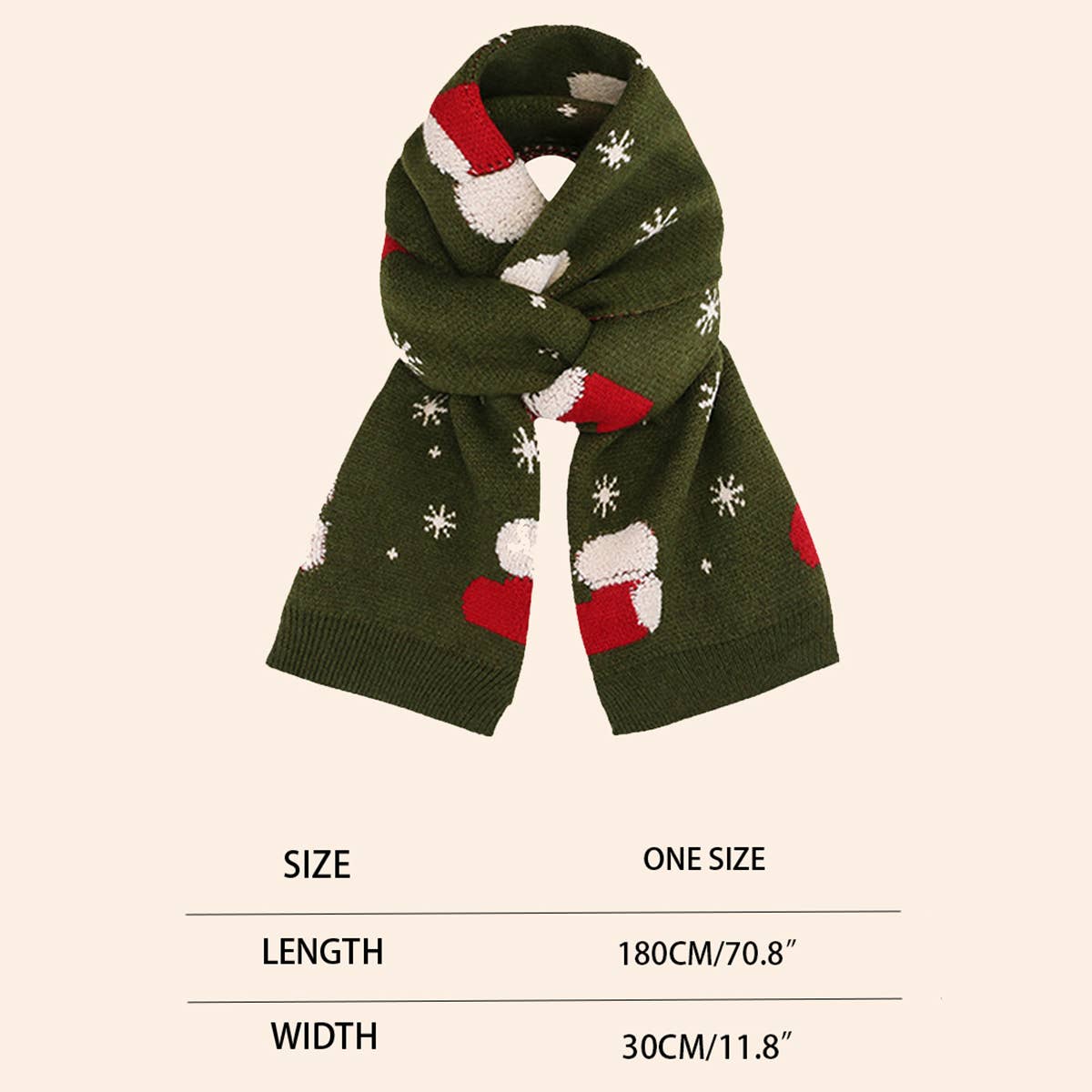 Red Knit Christmas Scarf - Faux Cashmere Reindeer_CWASC0127