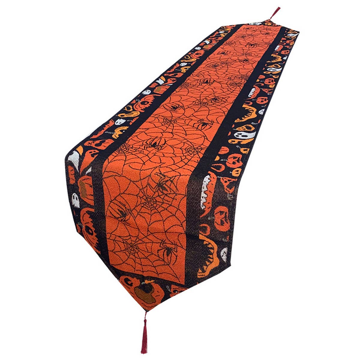 HALLOWEEN FULL MOON BLACK CAT TABLE RUNNER