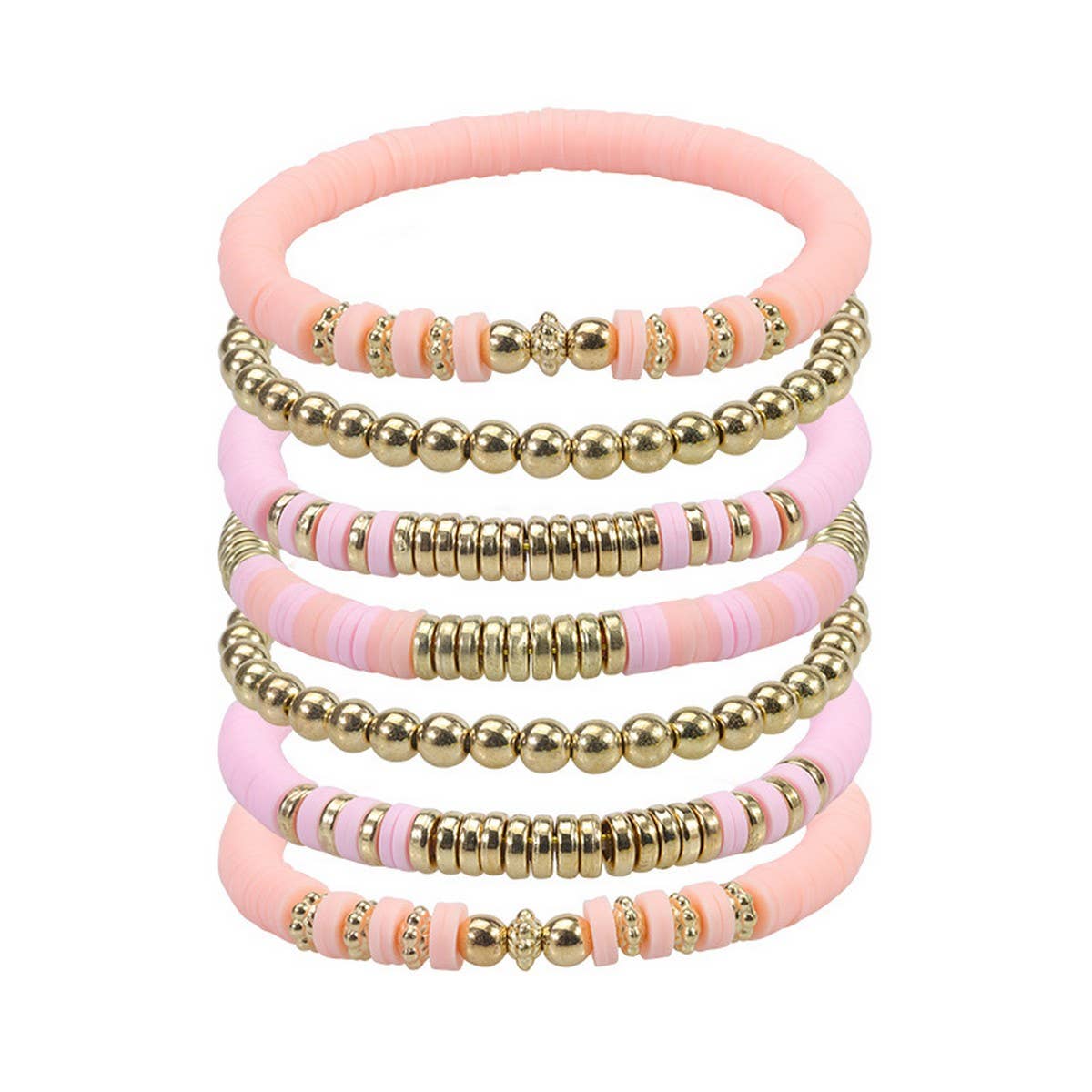 COLORFUL SOFT CERAMIC BEADED BRACELET SET