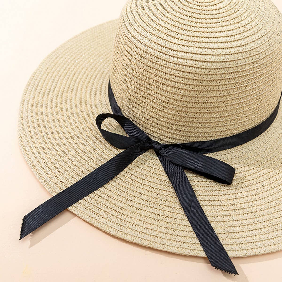 SUMMER BEACH FASHION VERSATILE BOW SUN HAT_CWAH1160