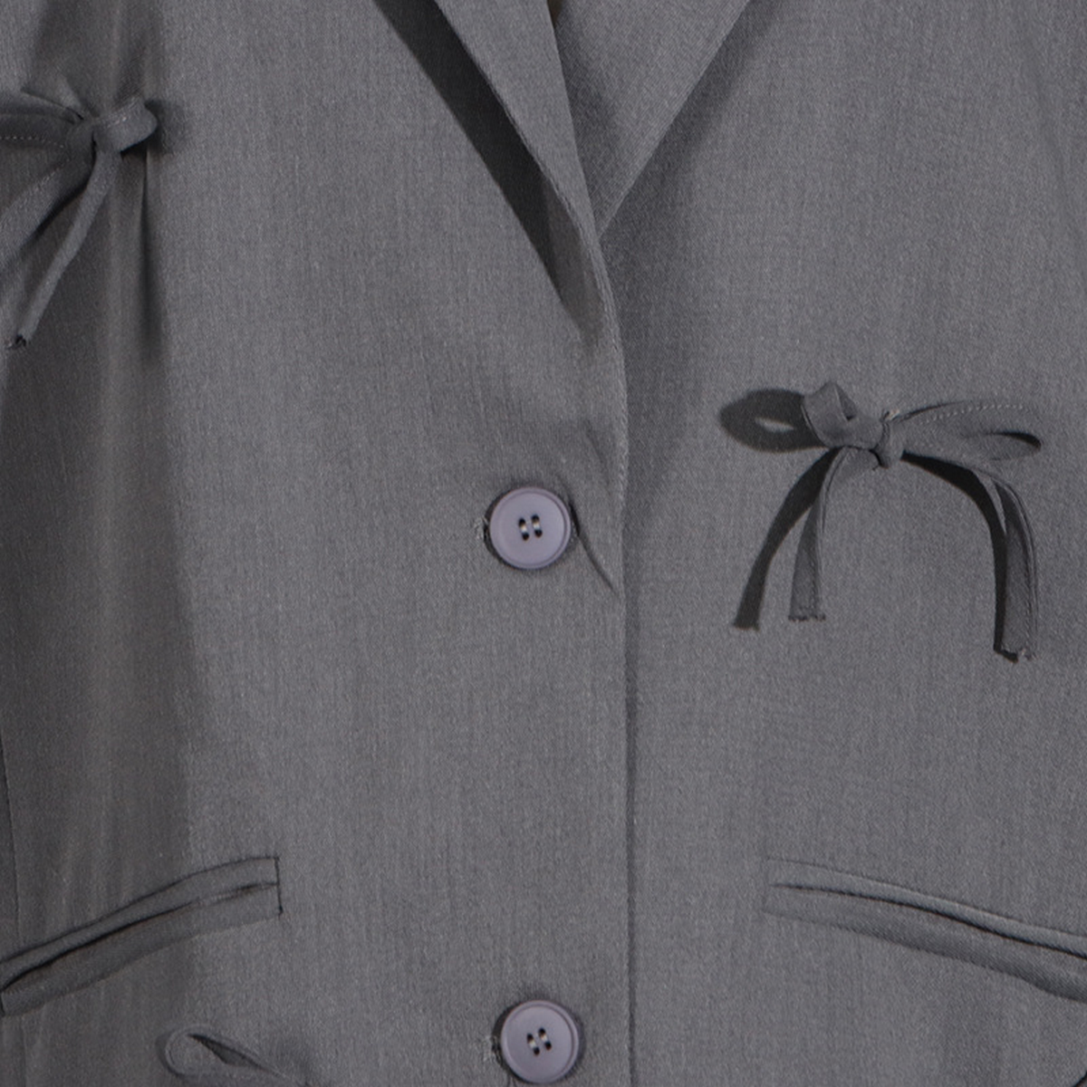 Bow Detail Blazer – Slim Fit Comfy Spring Coat_CWOCO1236