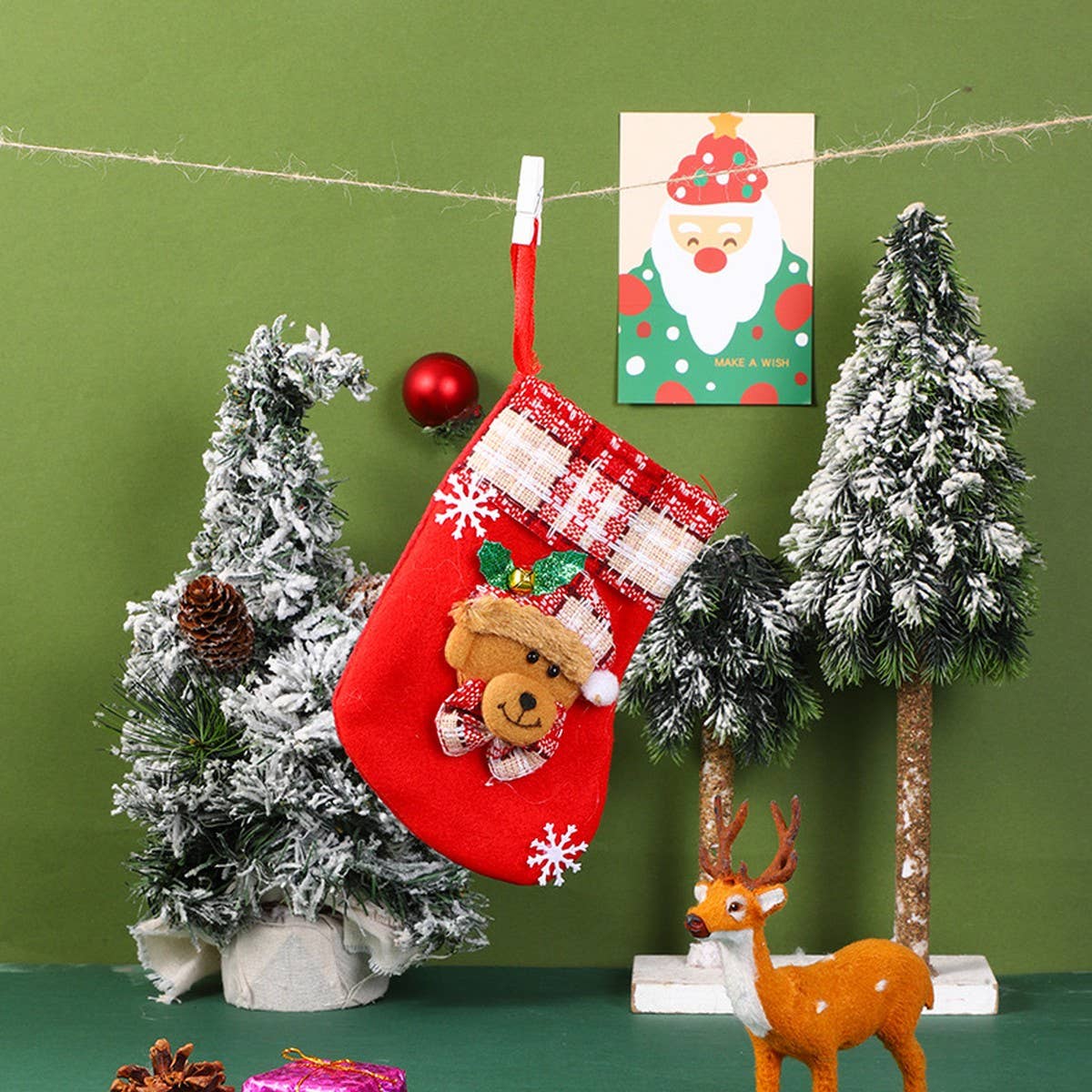 SEQUINED 3D SANTA CLAUS CHRISTMAS STOCKINGS