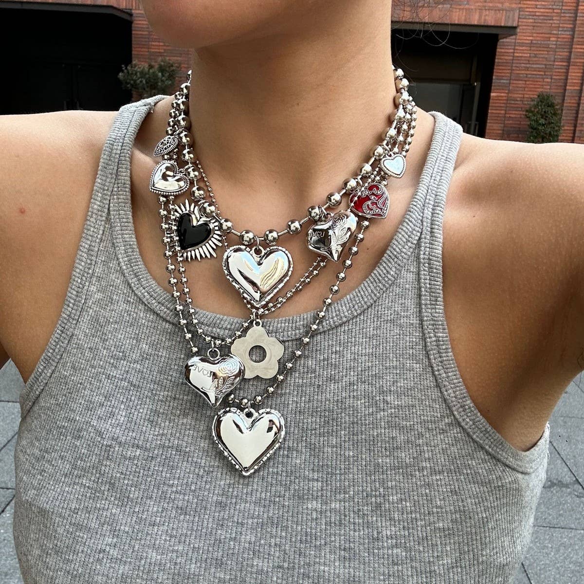 NEW FASHION LOVE HIP HOP BEADED NECKLACE