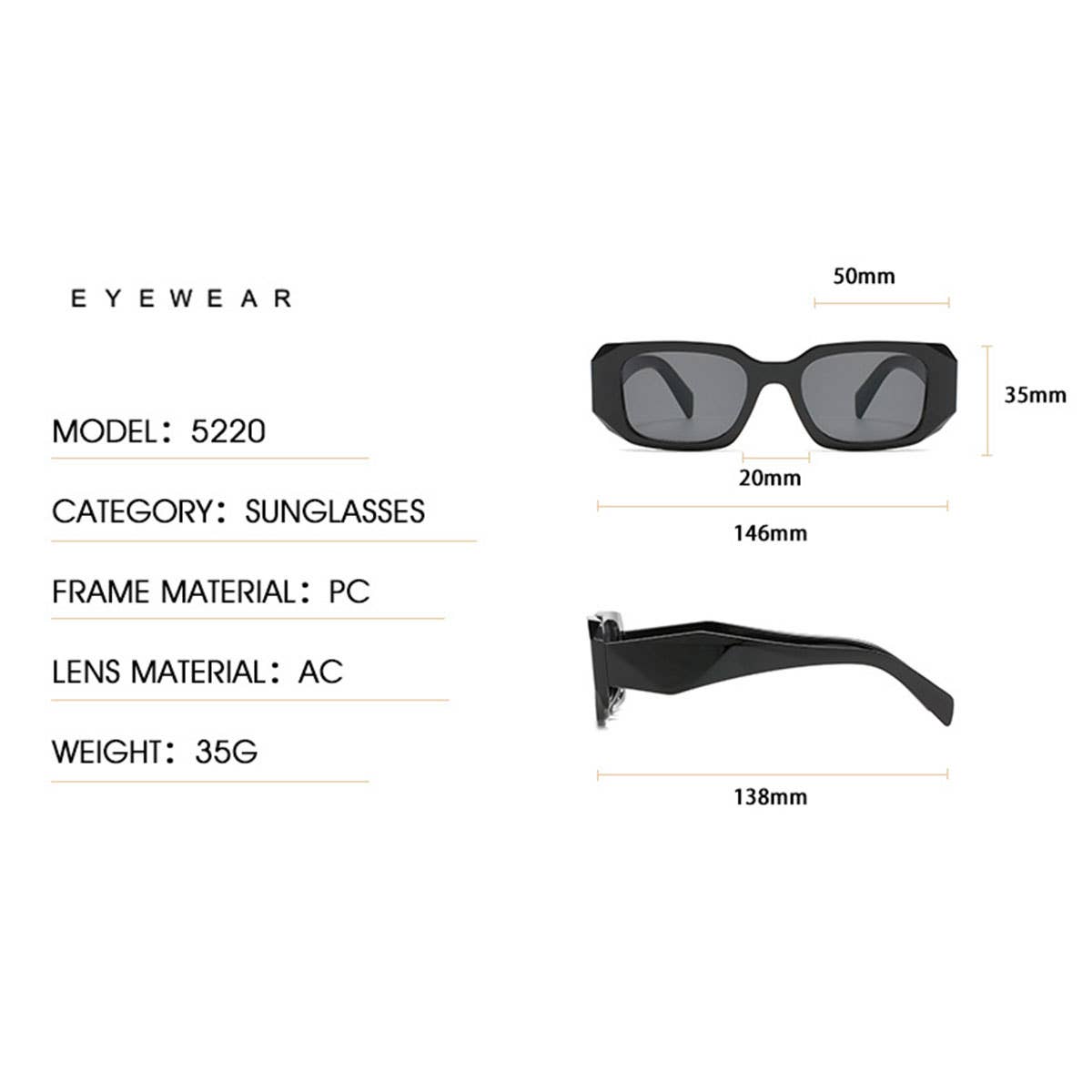 WIDE SQUARE FRAME FASHION SUNGLASSES
