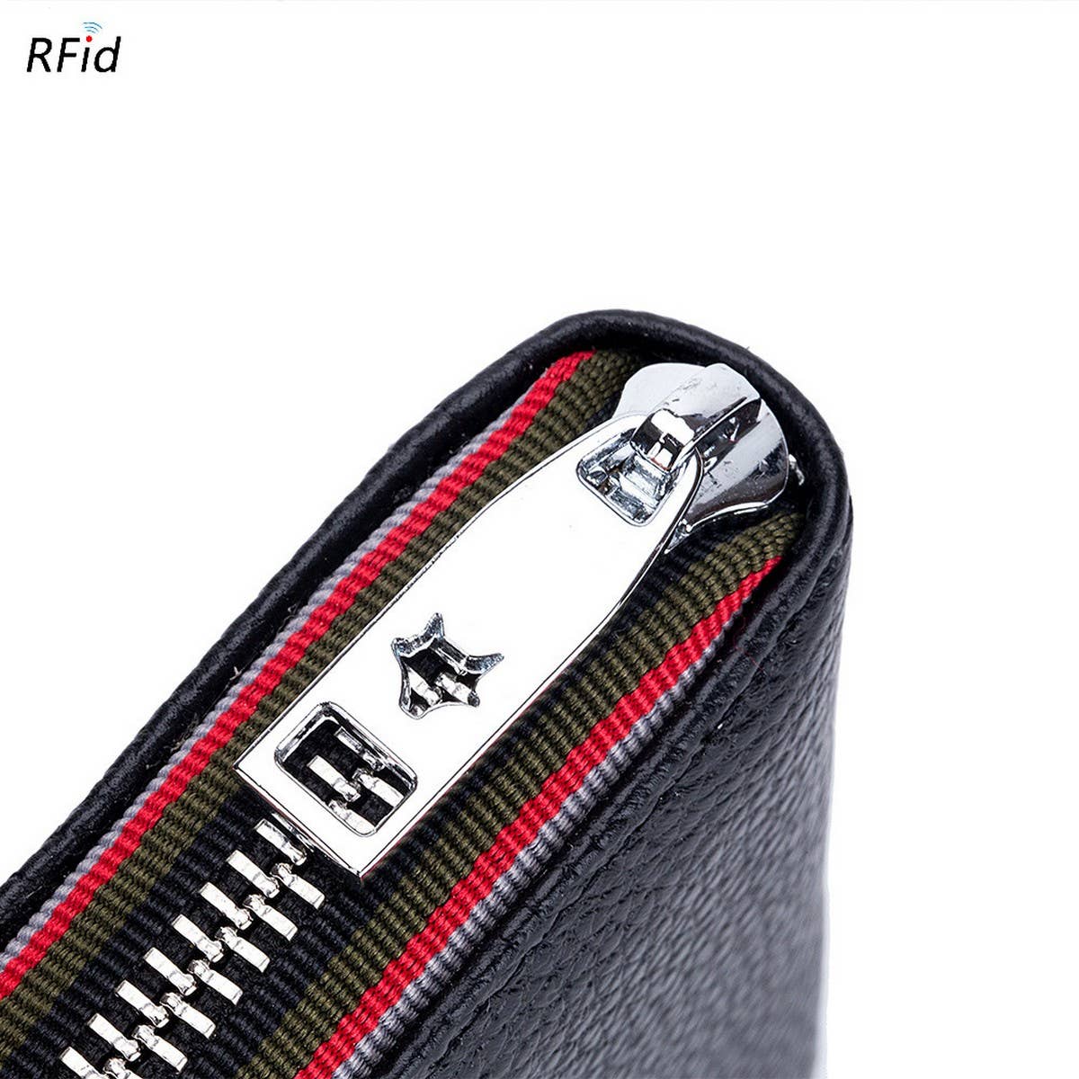TOP LAYER COWHIDE ZIPPER GENUINE LEATHE CARD HOLDER_CWAB3835